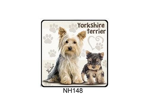(NH148) Hűtőmágnes 7,5 cm x 7,5 cm - Yorkshire Terrier – Kutyás ajándékok
